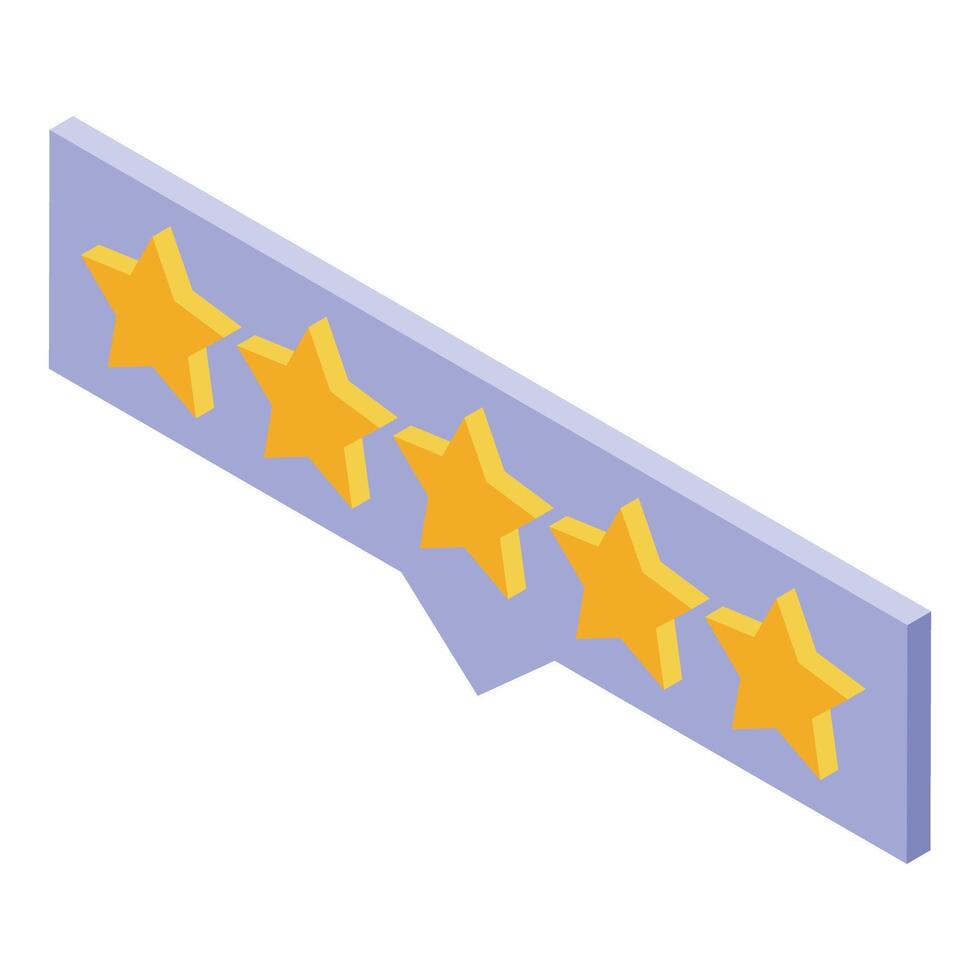 Five golden stars ranking representing excellent customer review vector