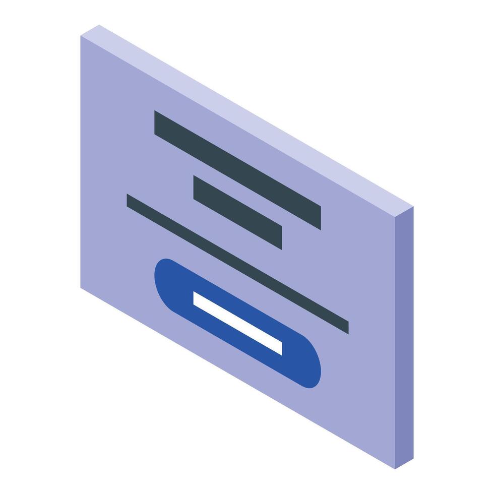 Online survey showing progress bar filling isometric illustration vector