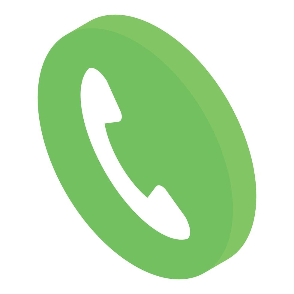 Green phone icon representing communication and contact vector