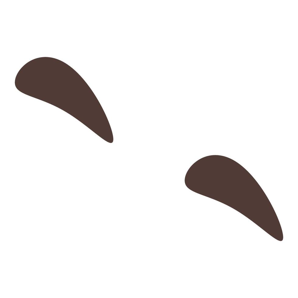 Brown eyebrows showing neutral facial expression on white background vector