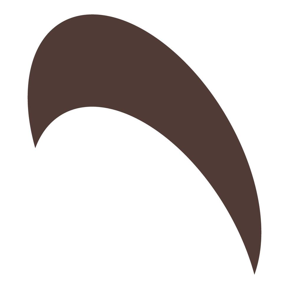 Brown arc sweeping gracefully across white background vector