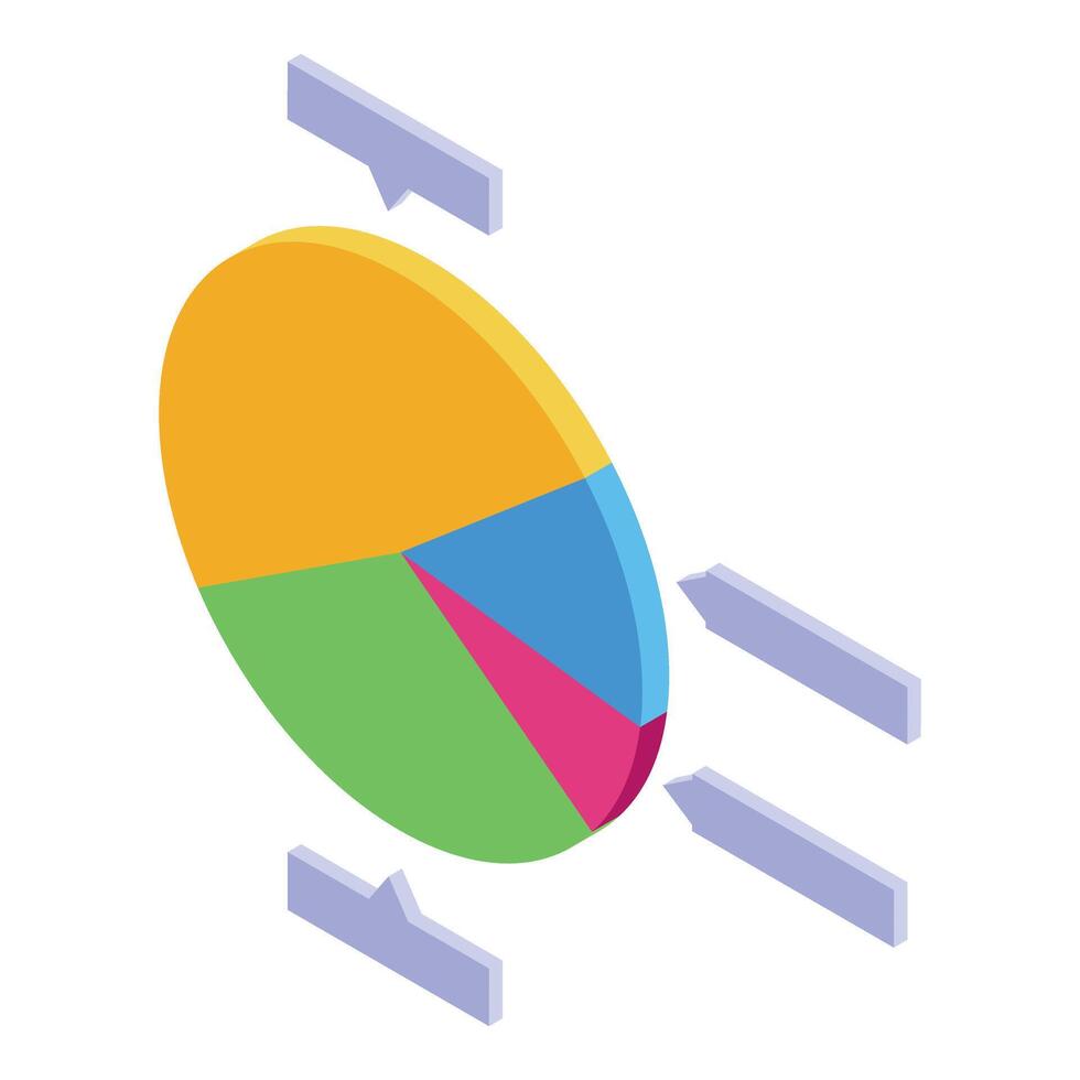 Colorful pie chart representing market share and data analysis vector