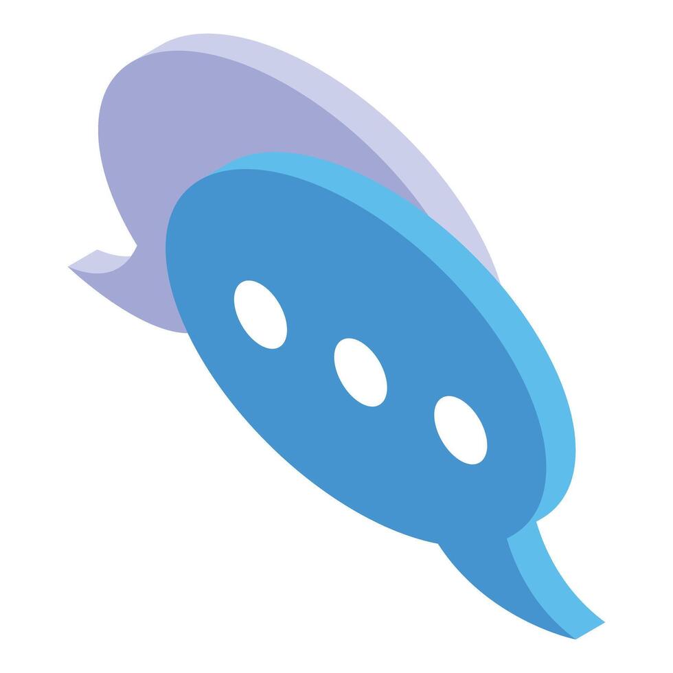 Two isometric speech bubbles showing online communication vector