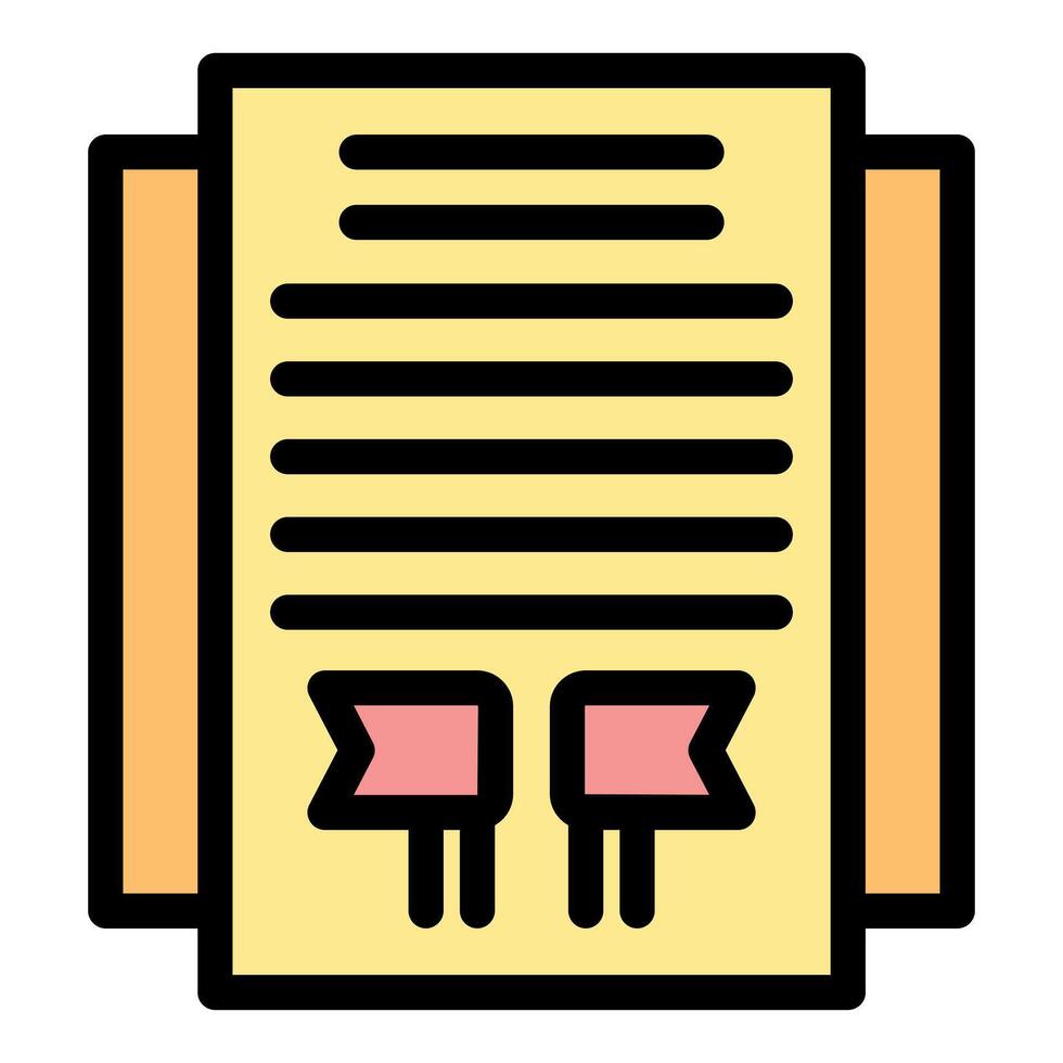 Official document with ribbons icon representing legal agreement vector