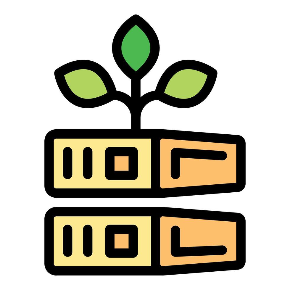 This colorful icon represents the concept of green hosting vector