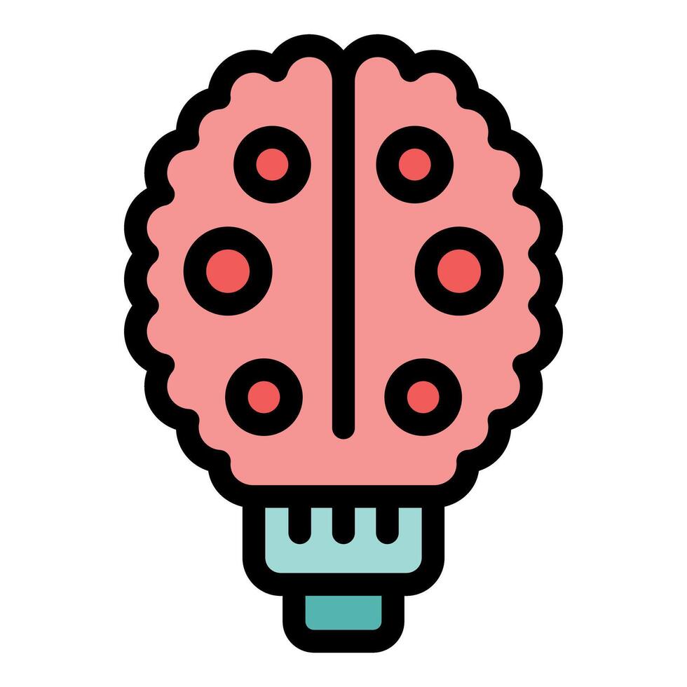 Brain lightbulb representing creative thinking and ideas vector