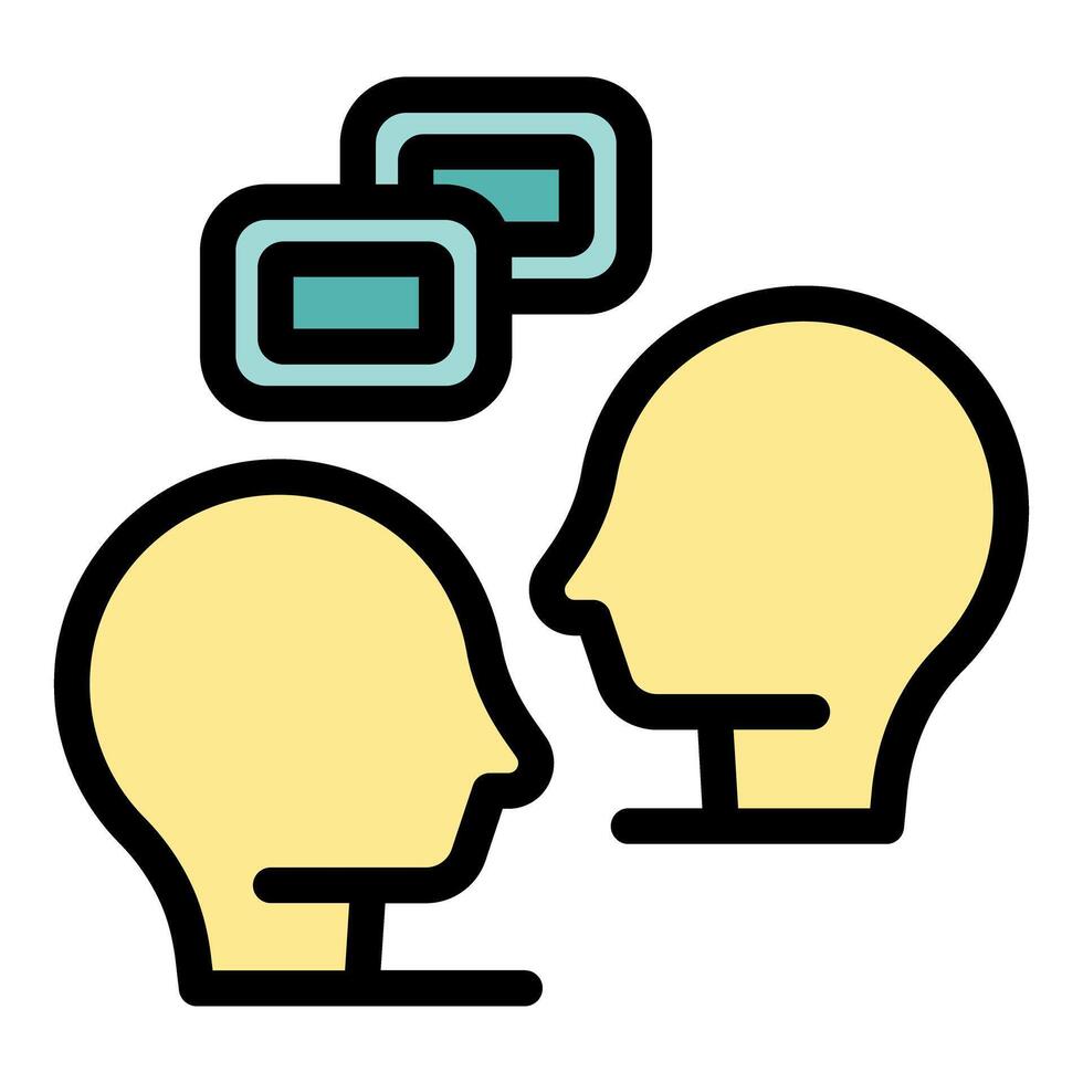 Two people exchanging ideas during brainstorming session vector