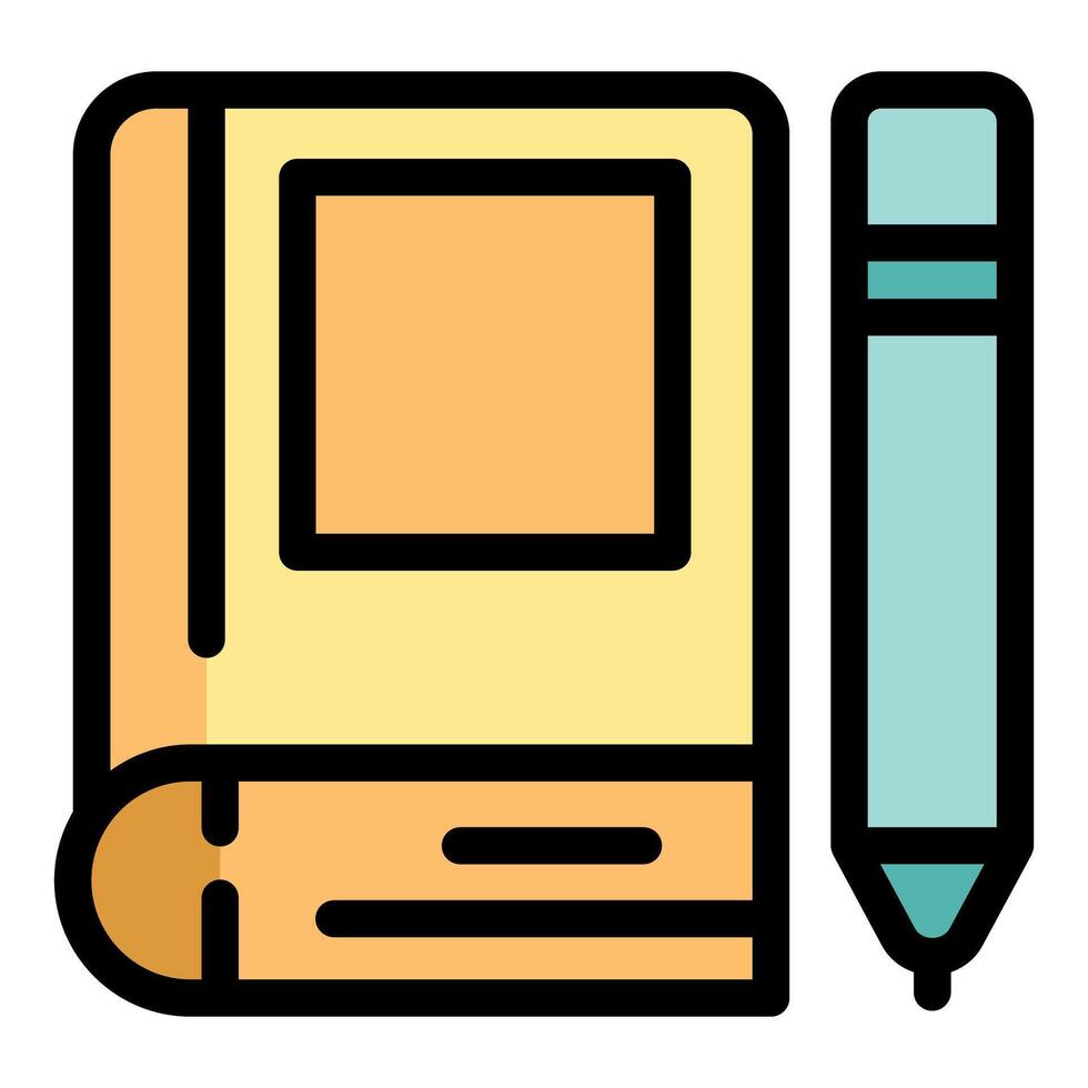 Closed book next to a pencil representing education and studying vector