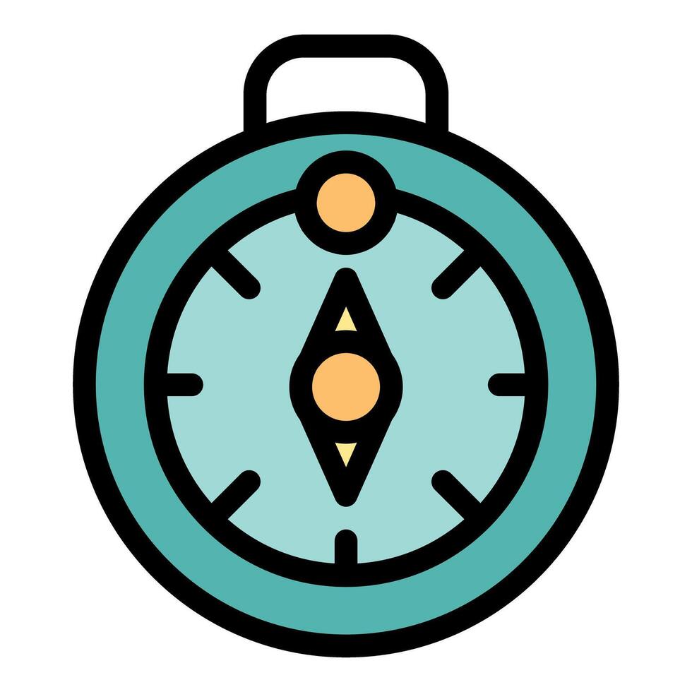 Hand compass showing the direction to follow for hiking vector
