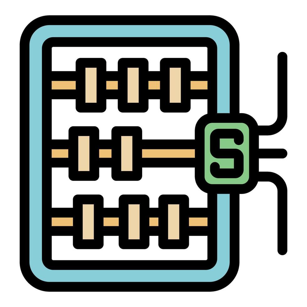 Abacus showing concept of semiconductor chip for calculations vector