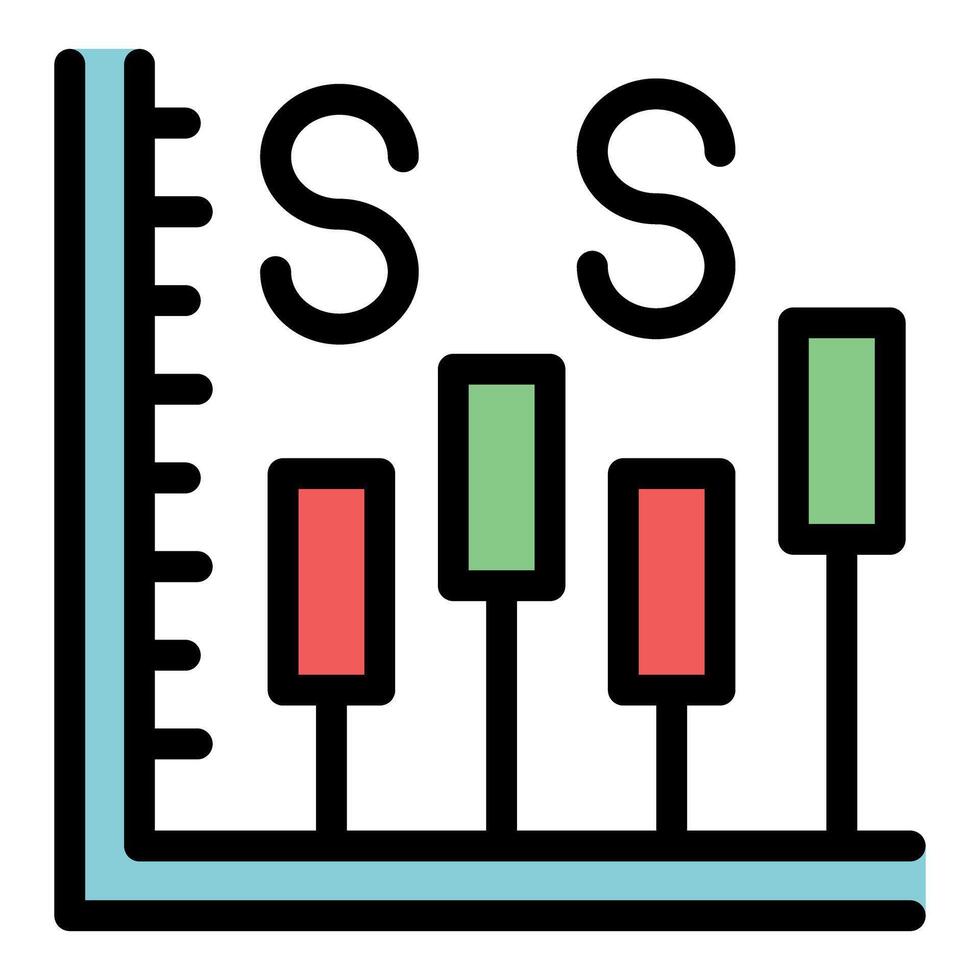 Stock market graph showing currency exchange rate fluctuations vector