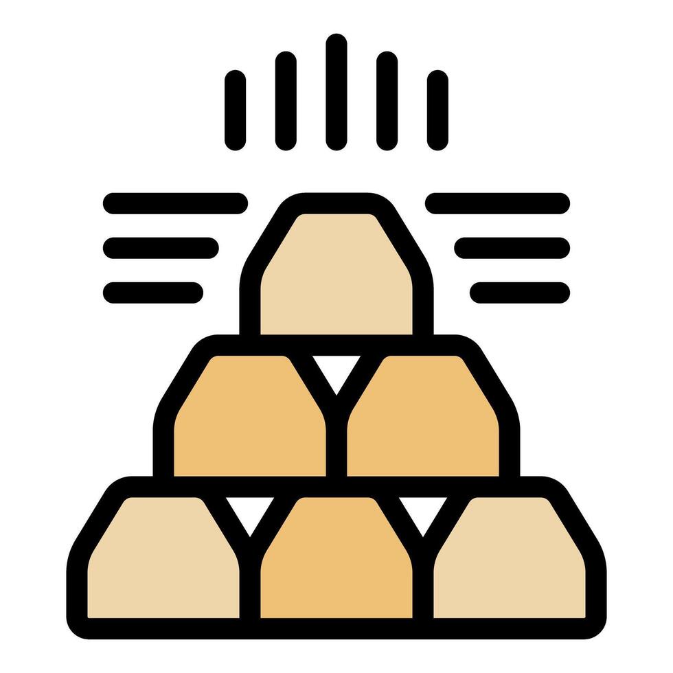 Gold bars stack growing with financial arrow up vector