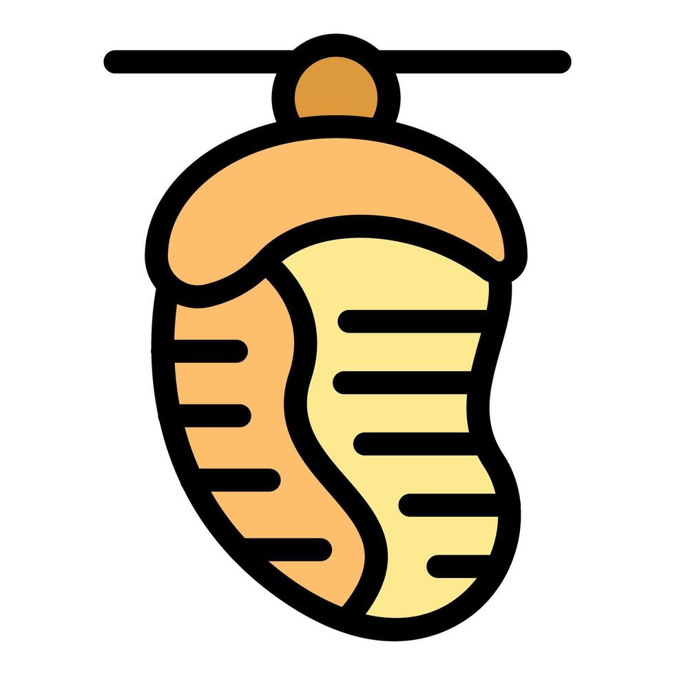 Hanging cocoon icon illustrating metamorphosis stages vector