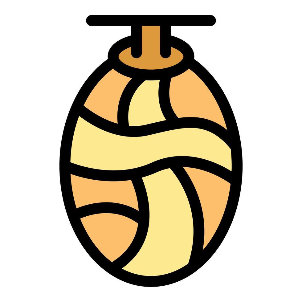 Silkworm cocoon icon illustrating sericulture process vector