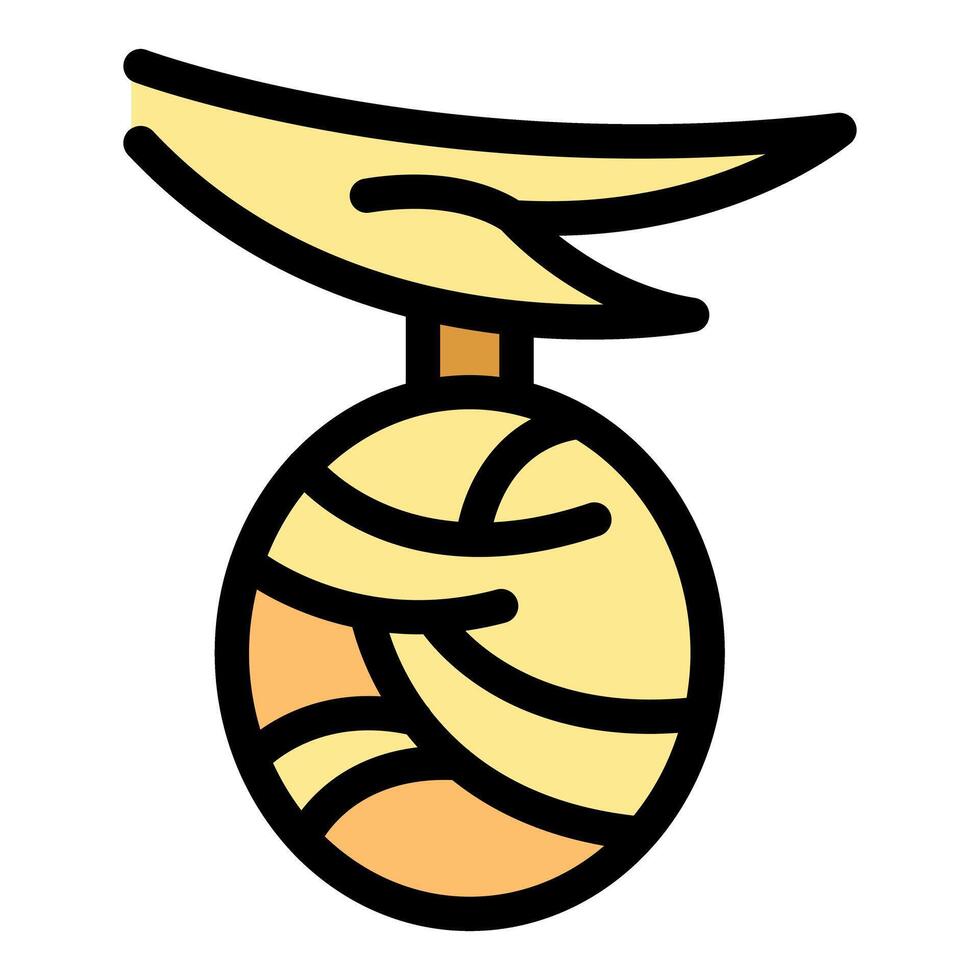 Golden snitch hanging on a string from harry potter universe vector