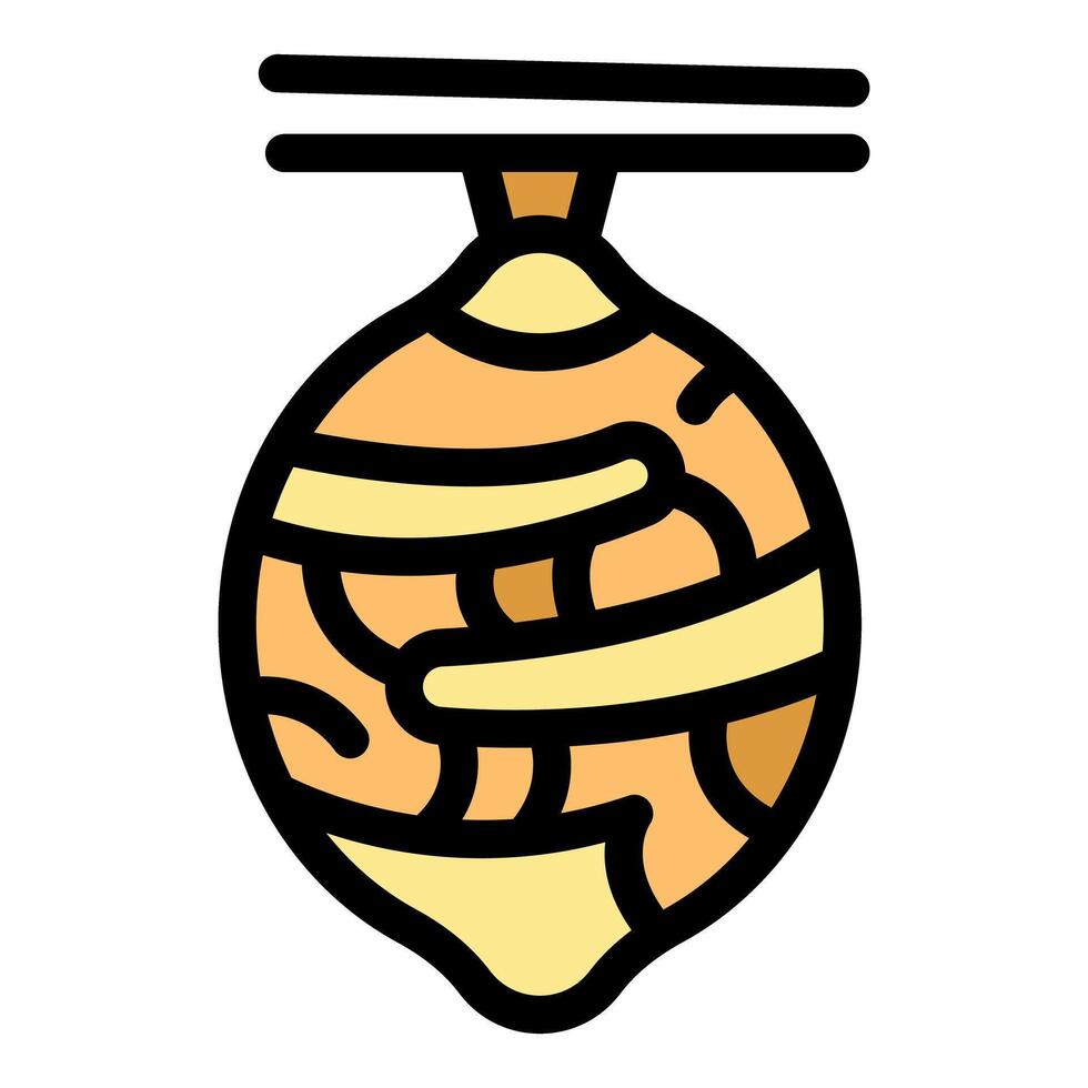 Hanging cocoon icon illustrating metamorphosis process vector