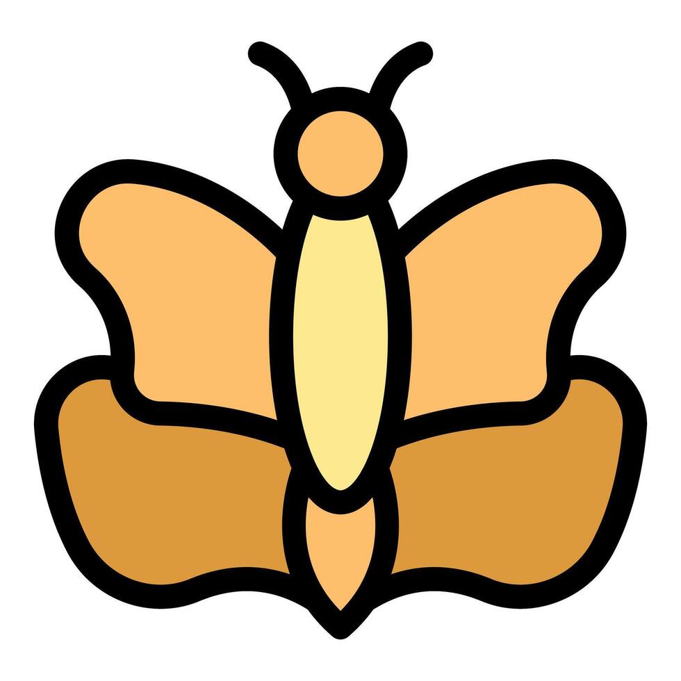 Simple yellow butterfly spreading its wings vector