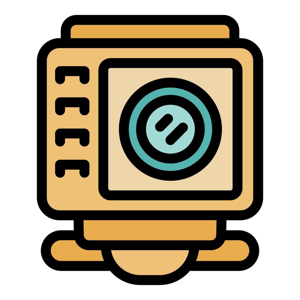 Action camera showing battery life and recording status icon vector