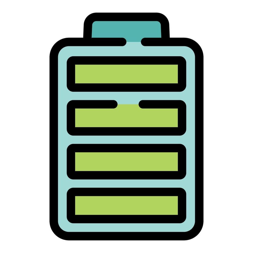 Battery icon showing almost full charge status vector