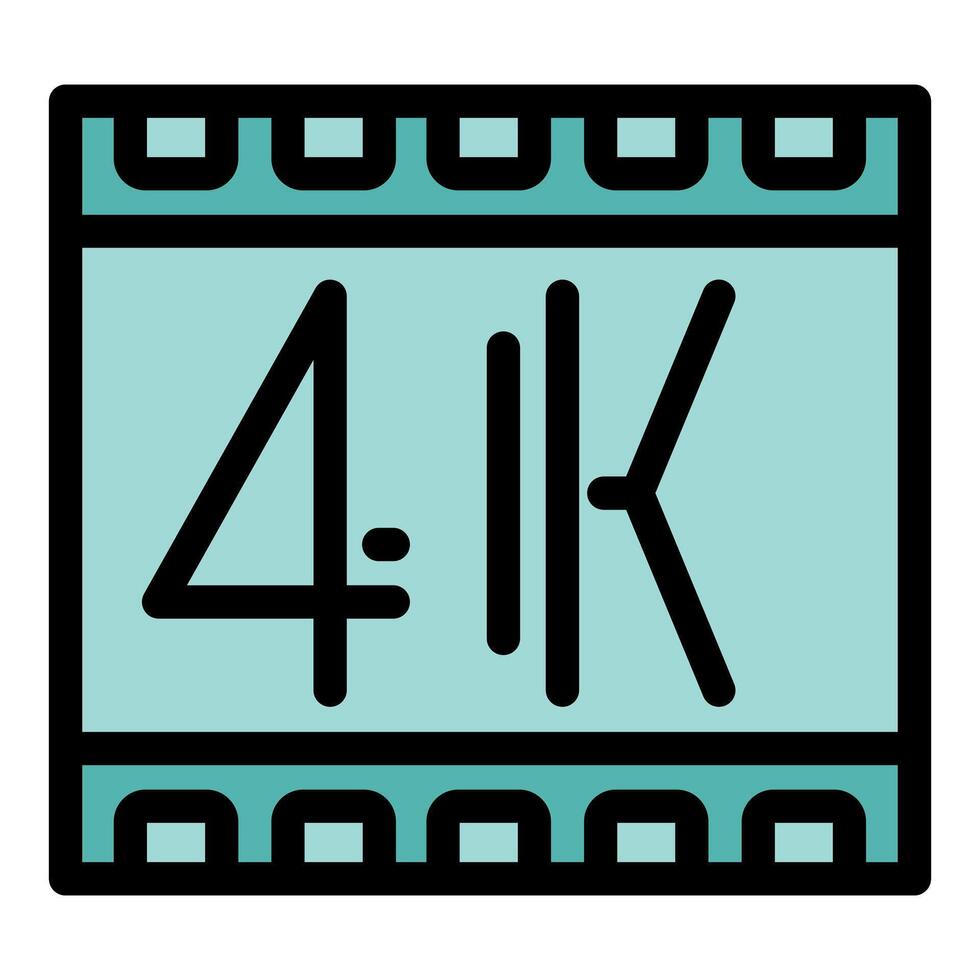 Video camera filmstrip showing 4k resolution icon vector