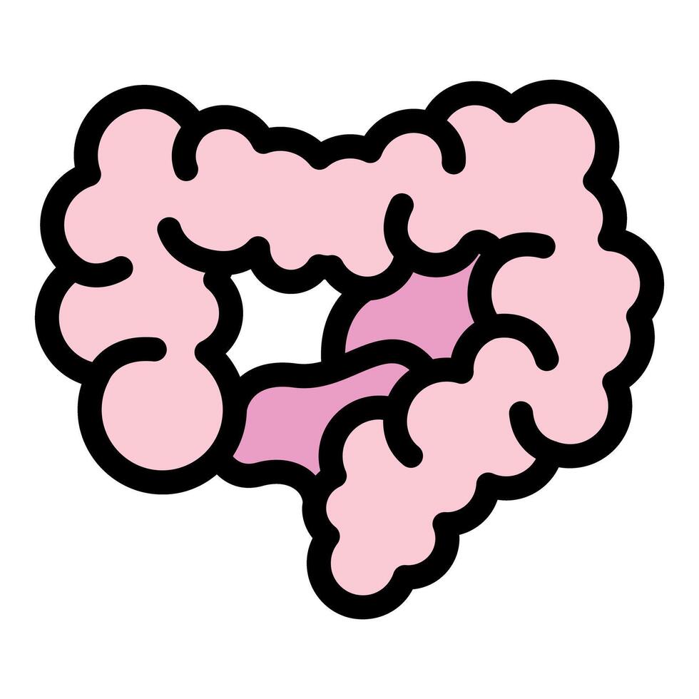 Human small intestine icon representing digestive system vector