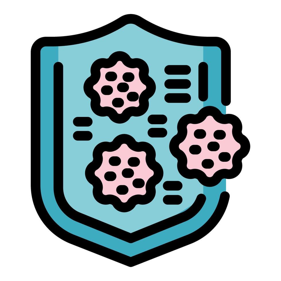 Immune system protecting from bacteria and viruses icon vector