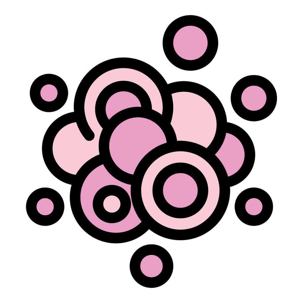 Pink bubbles floating creating abstract composition vector
