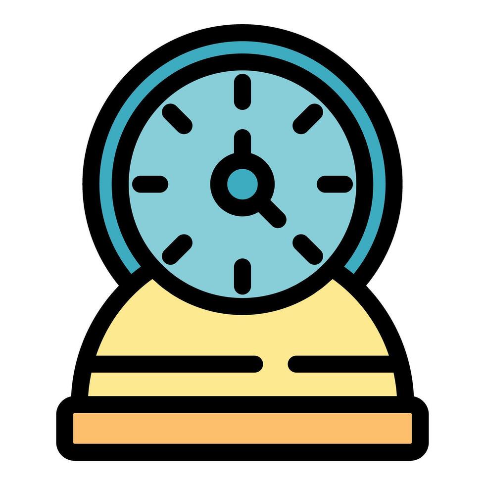 Round table clock showing time passing by vector