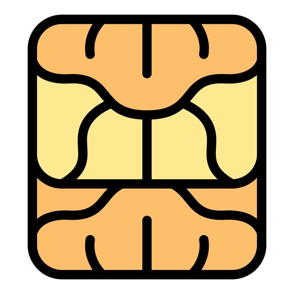 Sim card chip for mobile phone showing memory storage vector