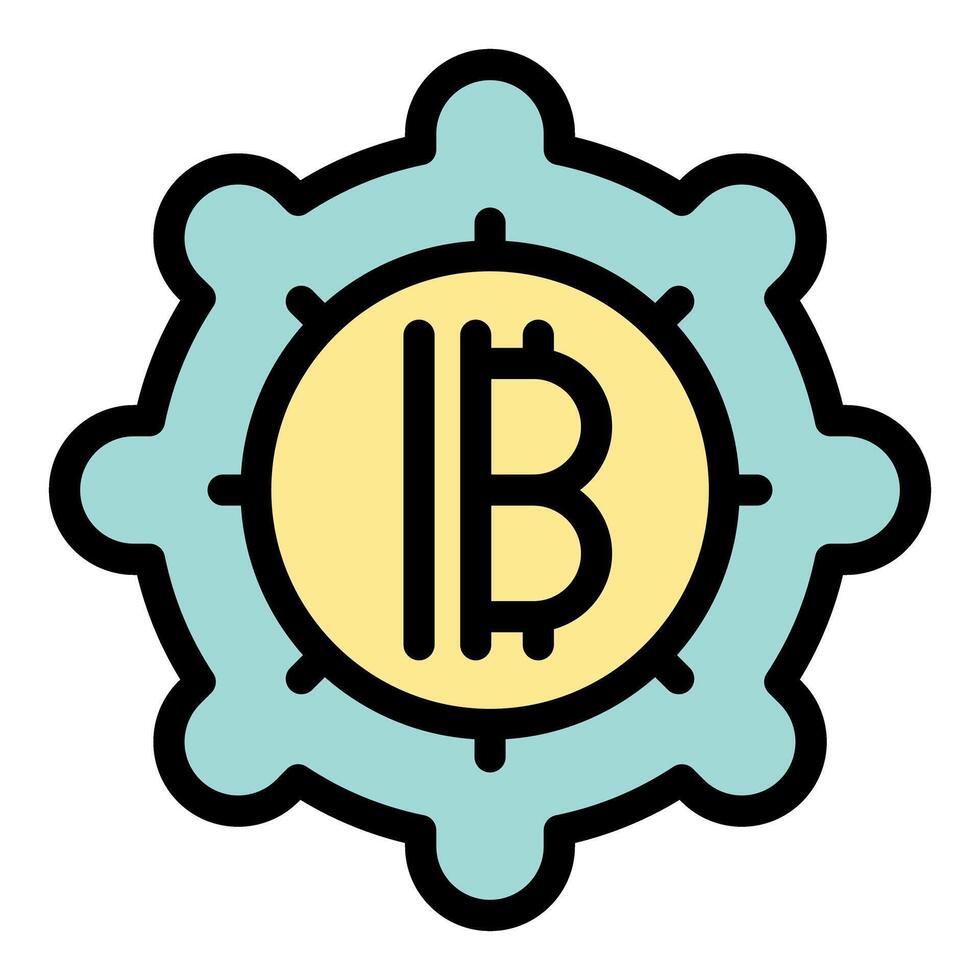 Bitcoin being used as a cog in a larger system vector