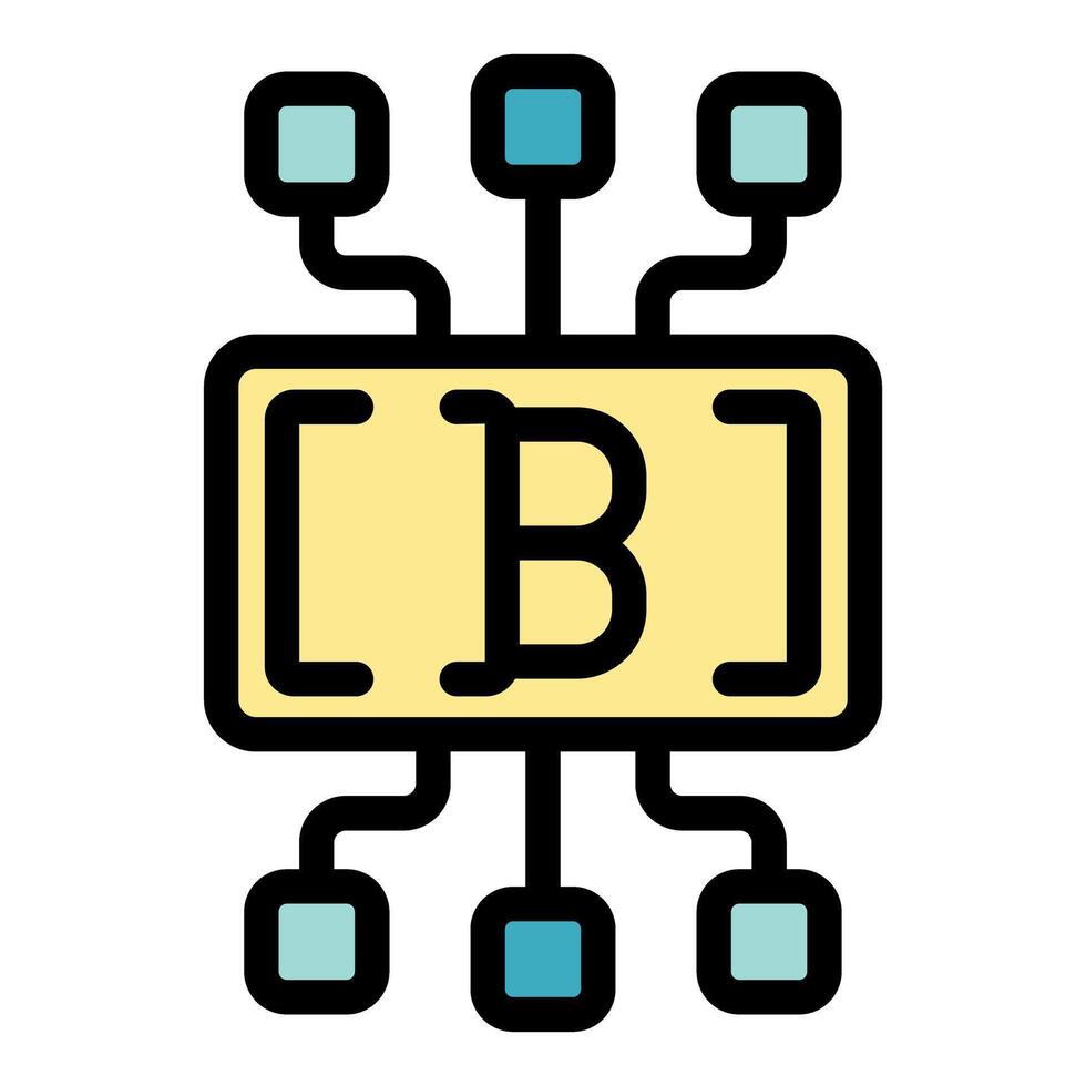 Bitcoin network connecting with multiple devices icon vector illustration