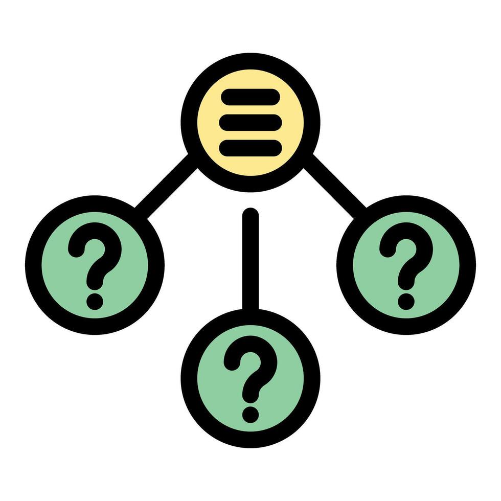 Decision making process icon depicting multiple question marks vector