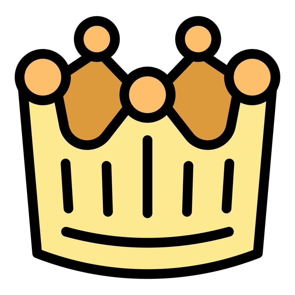 Gold crown icon representing monarchy and royalty vector