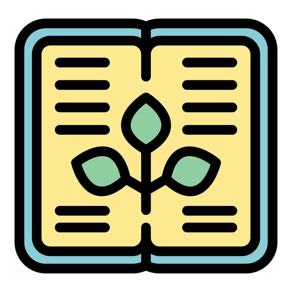 Open book with sprout growing from its pages symbolizing knowledge vector