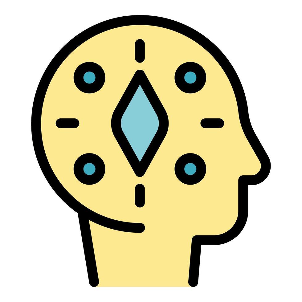Human head with a diamond inside representing the concept of artificial intelligence vector