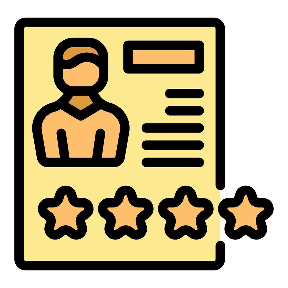 Client profile with high rating stars showing customer satisfaction vector