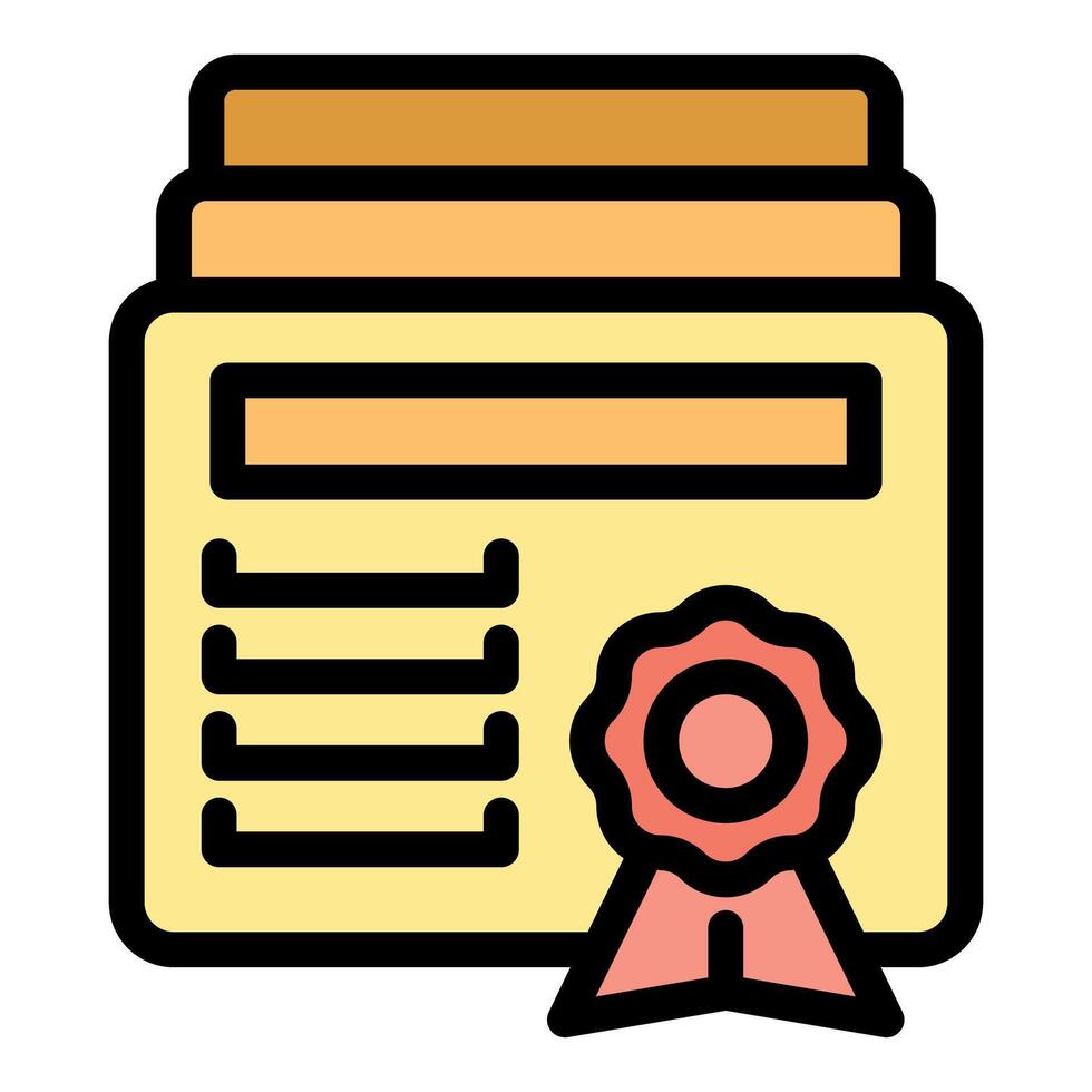 Diploma with red ribbon and seal icon representing graduation ceremony vector