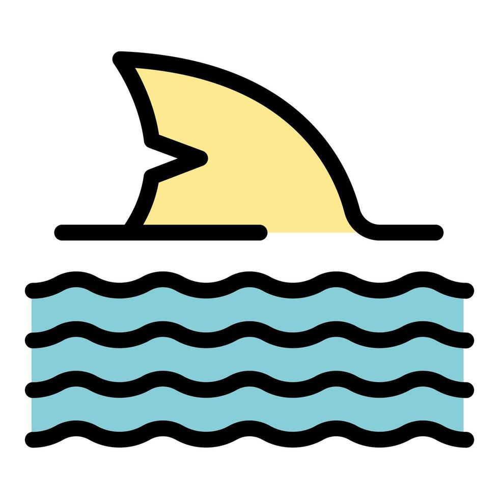 Shark fin emerging from the water surface vector