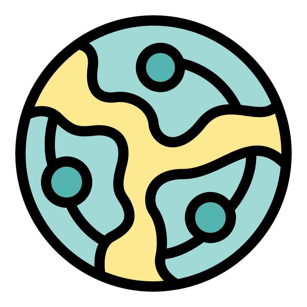 Fantasy planet orbiting around a star system with gravity waves vector