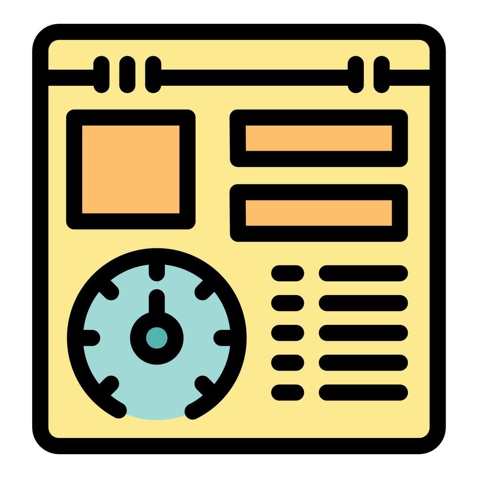 Project management app interface with clock showing time tracking feature vector
