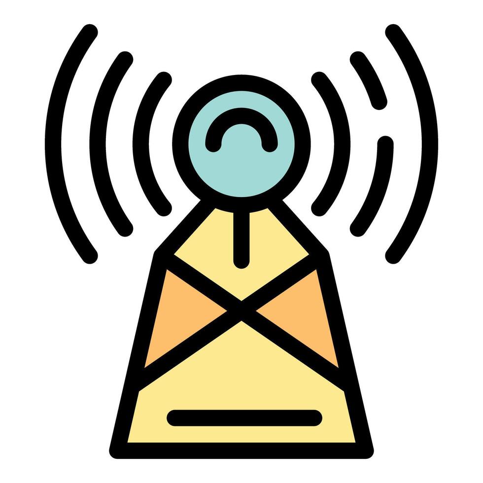 Radio tower emitting signals for communication and connectivity vector
