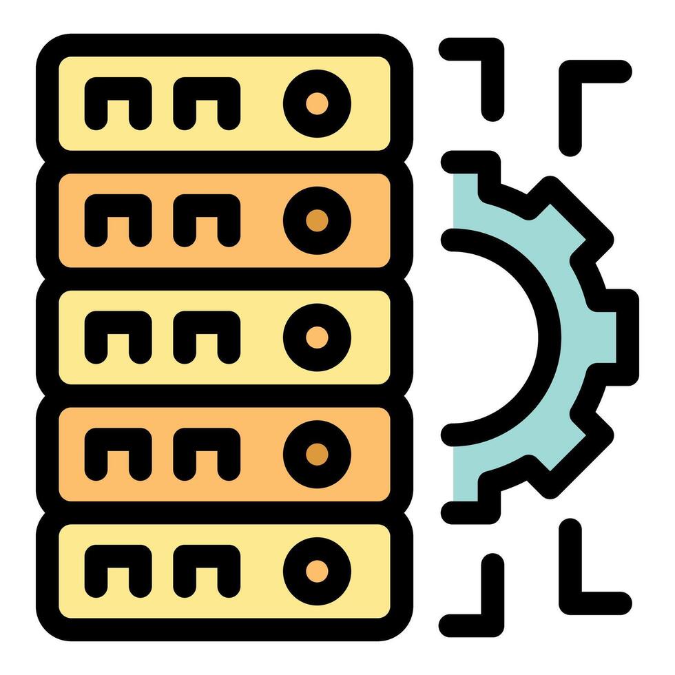 Server room optimization showing big data management process vector
