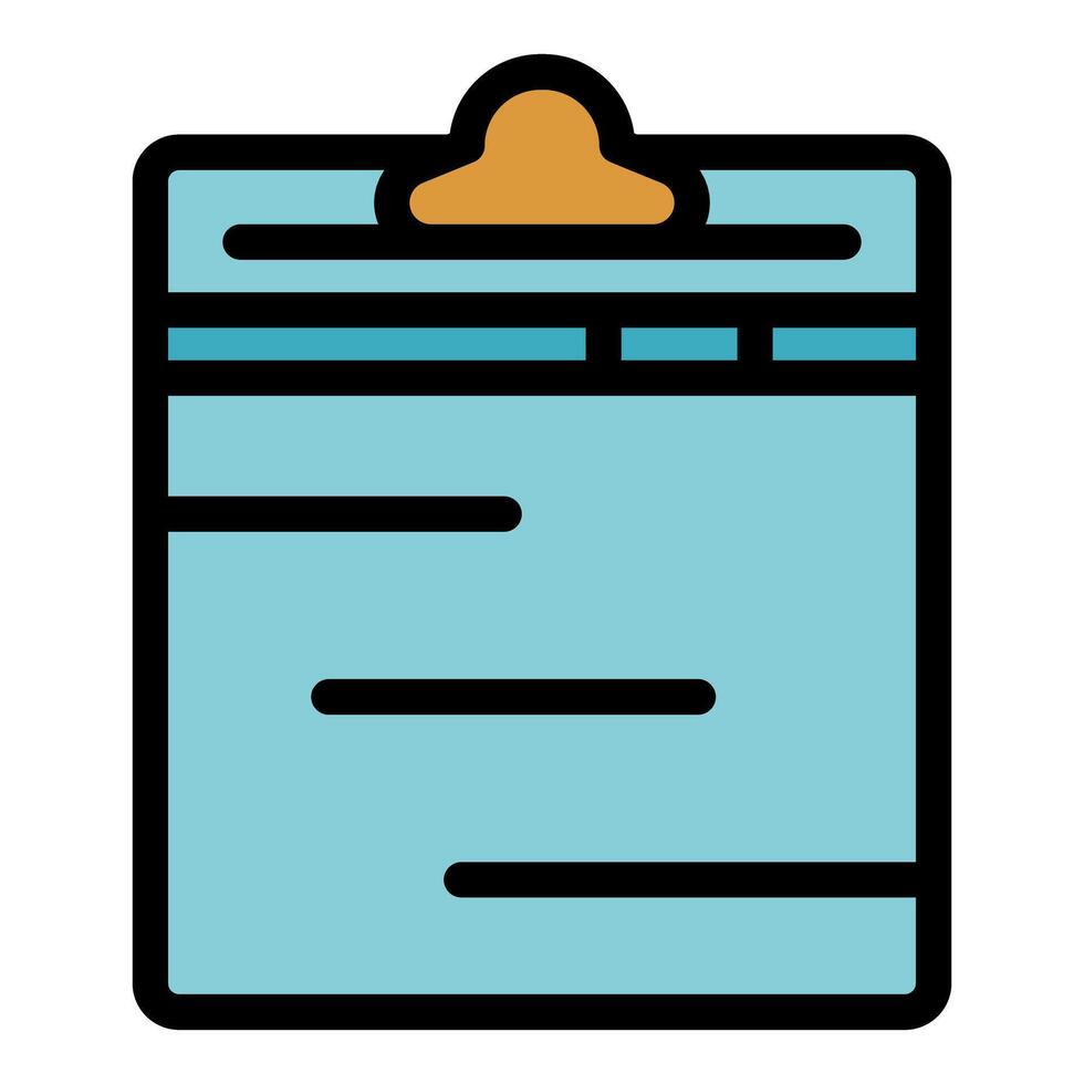 Clipboard with blank paper showing lines for writing notes vector