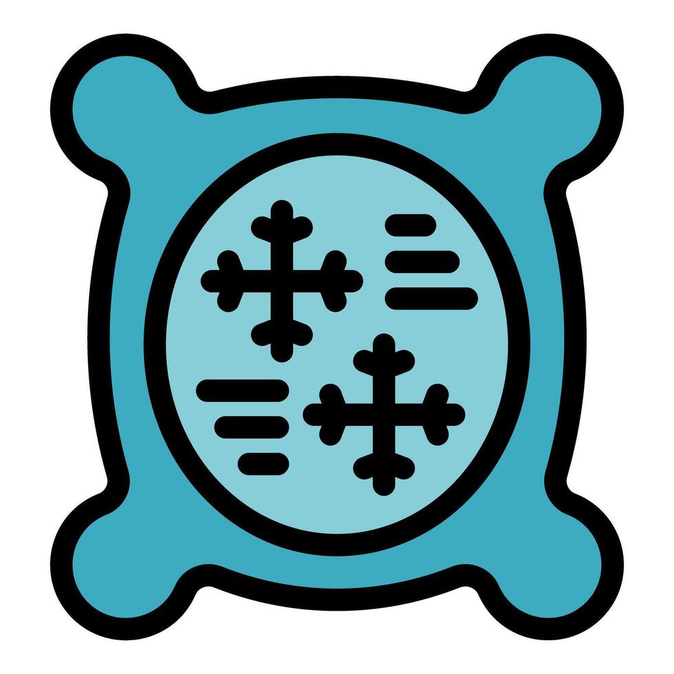 Blue cold accumulator icon with snowflakes for freezer vector