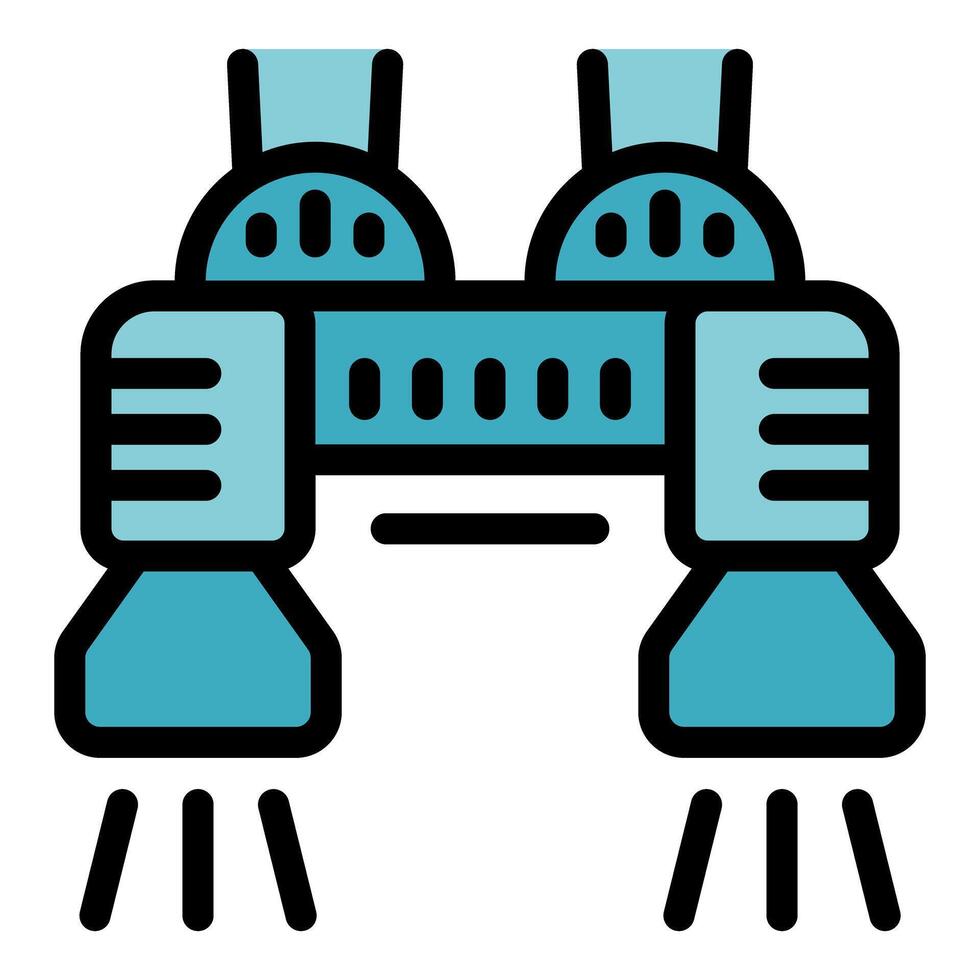 Futuristic spaceship engine activating thrusters for takeoff vector