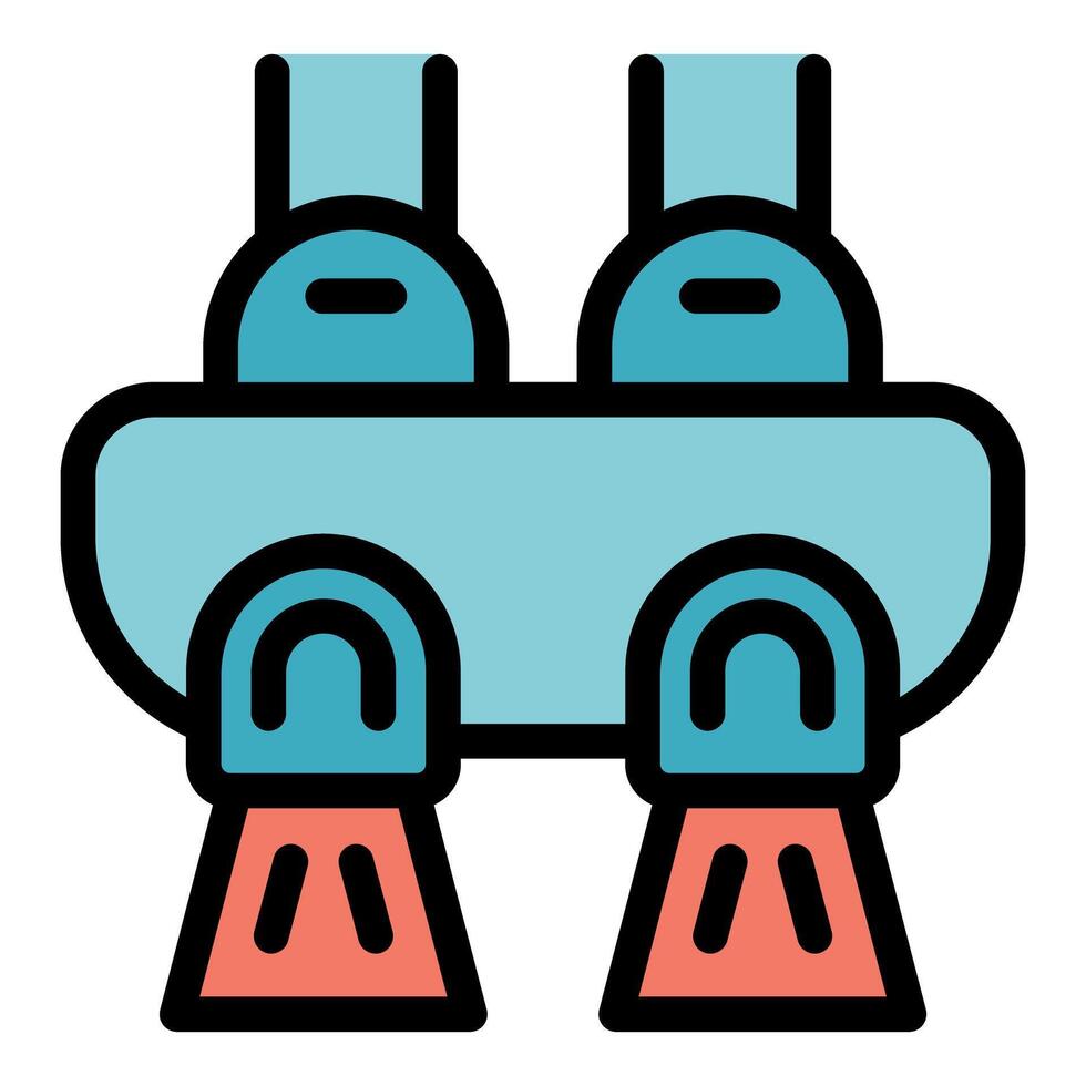 Jetpack with double turbine for fast flying in cartoon style vector