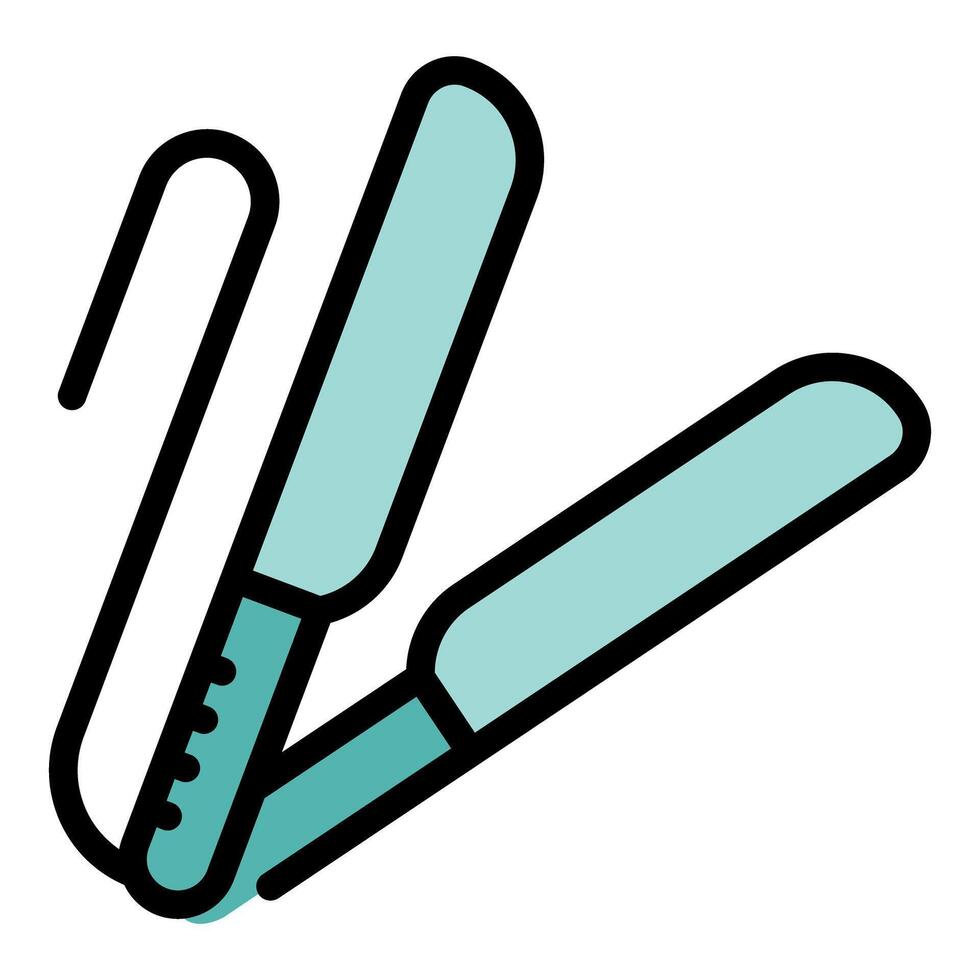 Hair straightener icon representing hairdressing tool for beauty salons vector