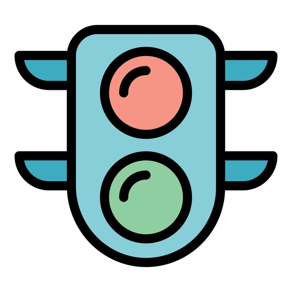 Green traffic light allowing cars to go through intersection vector