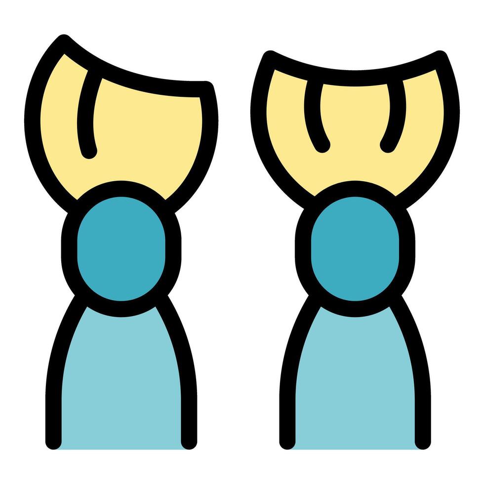 Two divers swimming underwater wearing diving masks fins and oxygen tanks vector