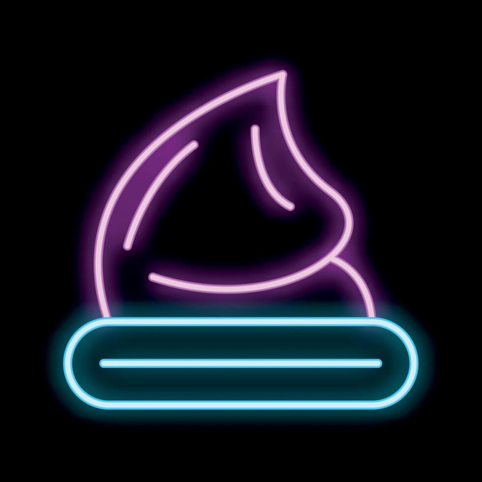 Glowing neon sign depicting a paint tube with paint for artists and designers vector